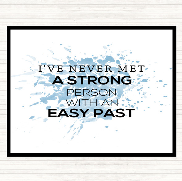 Blue White Strong Person Inspirational Quote Dinner Table Placemat