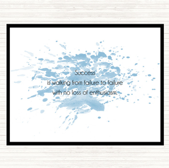 Blue White Success Is Walking From Failure Quote Dinner Table Placemat