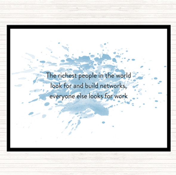 Blue White Successful Build Networks Inspirational Quote Dinner Table Placemat