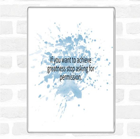 Blue White Achieve Greatness Inspirational Quote Jumbo Fridge Magnet