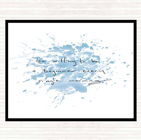 Blue White Beginner Every Morning Inspirational Quote Dinner Table Placemat