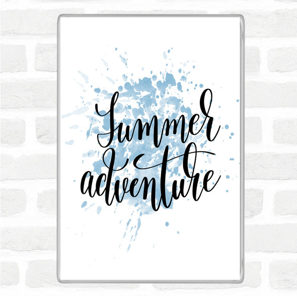 Blue White Summer Adventure Inspirational Quote Jumbo Fridge Magnet