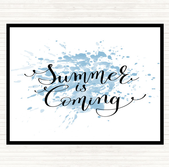 Blue White Summers Coming Inspirational Quote Dinner Table Placemat