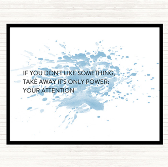 Blue White Take Away Your Attention Inspirational Quote Mouse Mat Pad