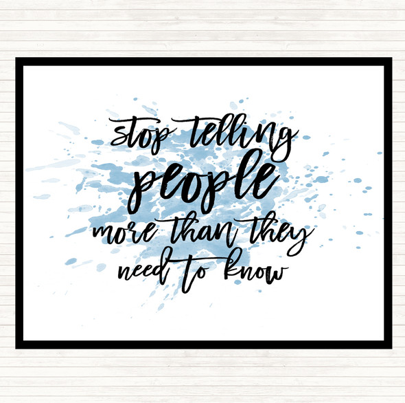 Blue White Telling People Inspirational Quote Mouse Mat Pad