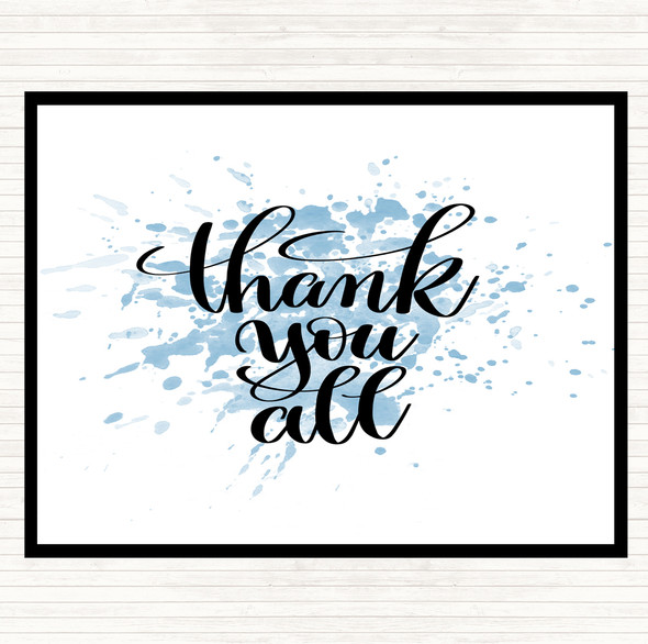 Blue White Thank You All Inspirational Quote Mouse Mat Pad