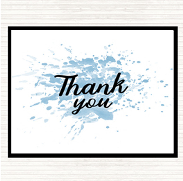 Blue White Thank You Inspirational Quote Dinner Table Placemat