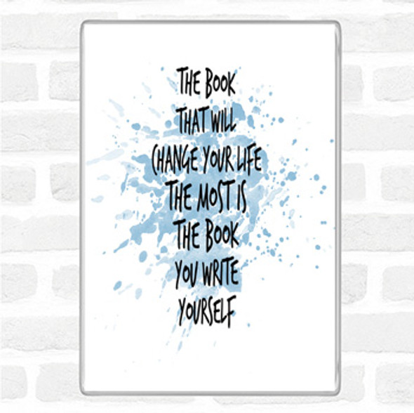 Blue White The Book That Will Change Your Life Quote Jumbo Fridge Magnet