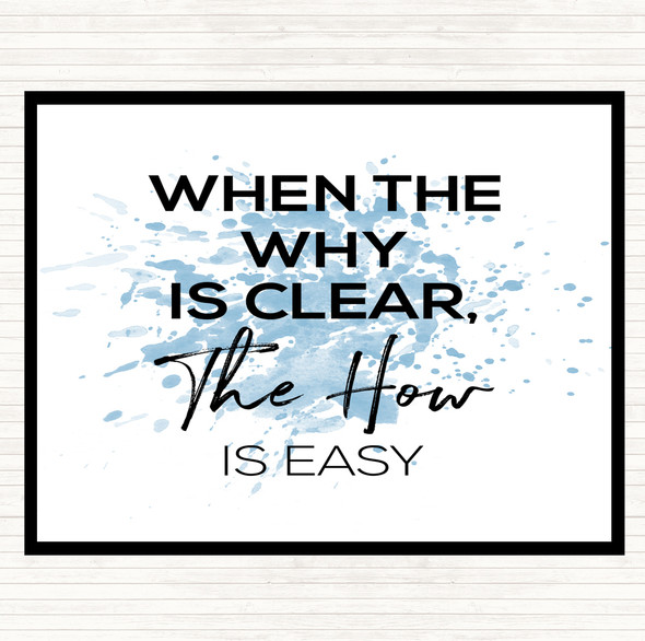 Blue White The How Is Easy Inspirational Quote Dinner Table Placemat