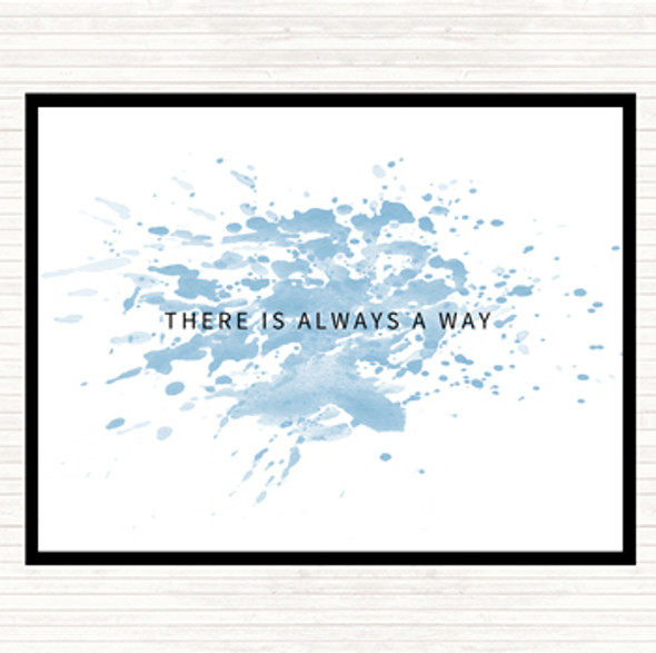 Blue White There's Always A Way Inspirational Quote Mouse Mat Pad
