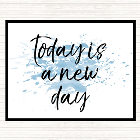 Blue White Today Is A New Day Inspirational Quote Mouse Mat Pad