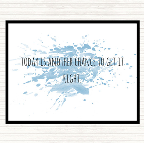 Blue White Todays Another Chance Inspirational Quote Mouse Mat Pad