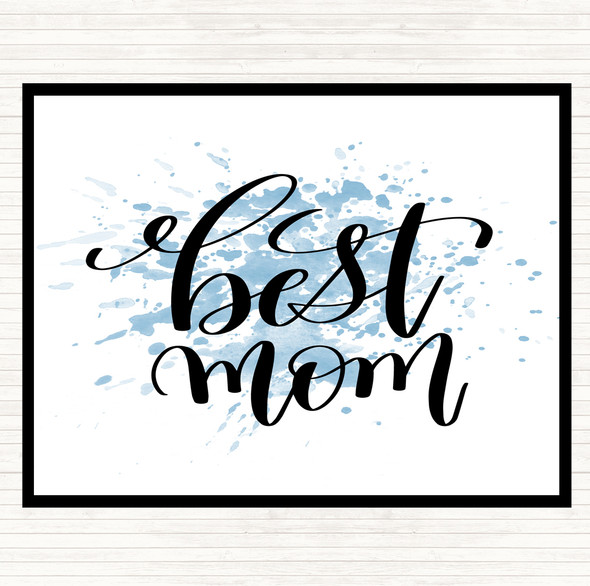 Blue White Best Mom Inspirational Quote Mouse Mat Pad