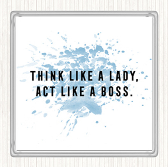 Blue White Act Like A Boss Inspirational Quote Drinks Mat Coaster