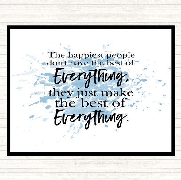 Blue White Best Of Everything Inspirational Quote Mouse Mat Pad