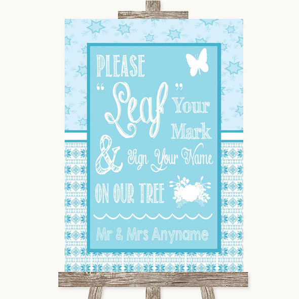 Winter Blue Fingerprint Tree Instructions Personalised Wedding Sign