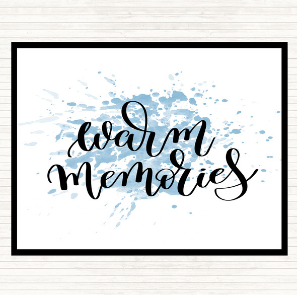 Blue White Warm Memories Swirl Inspirational Quote Dinner Table Placemat