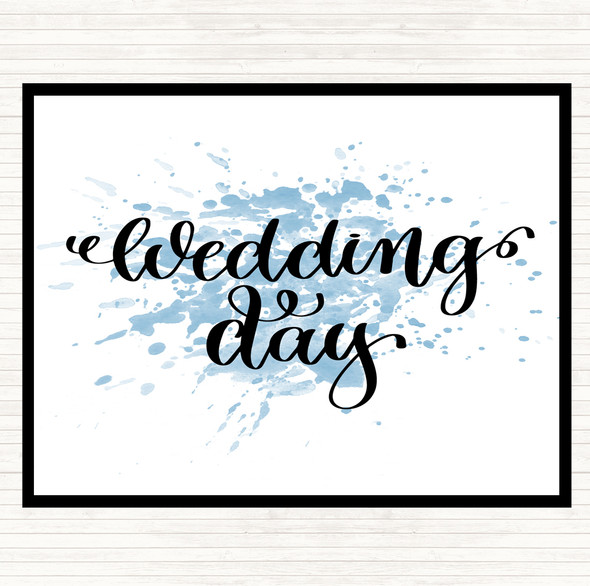 Blue White Wedding Day Inspirational Quote Dinner Table Placemat