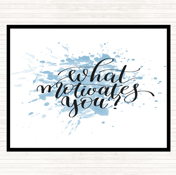 Blue White What Motivates You Inspirational Quote Mouse Mat Pad