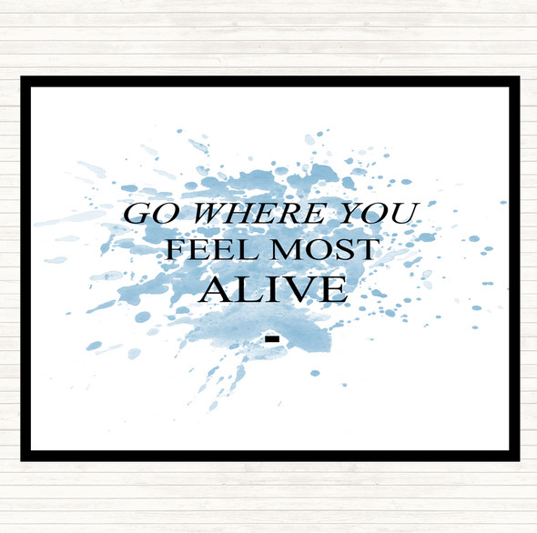 Blue White Where You Feel Inspirational Quote Mouse Mat Pad