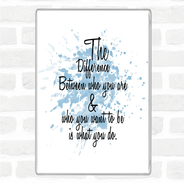 Blue White Who You Are Inspirational Quote Jumbo Fridge Magnet