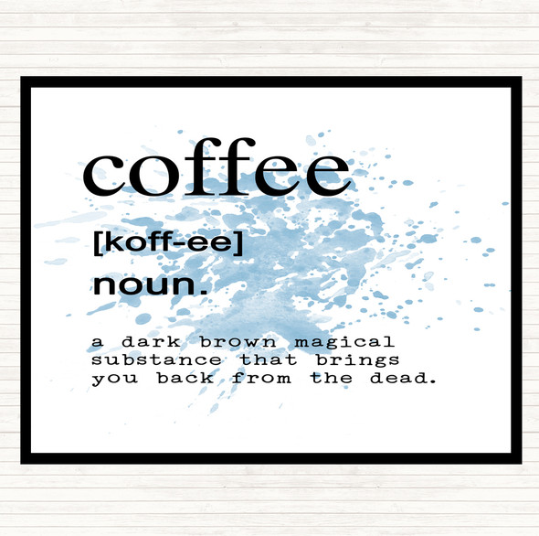 Blue White Word Definition Coffee Inspirational Quote Mouse Mat Pad