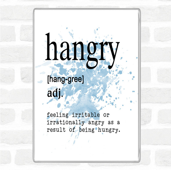 Blue White Word Definition Hangry Inspirational Quote Jumbo Fridge Magnet