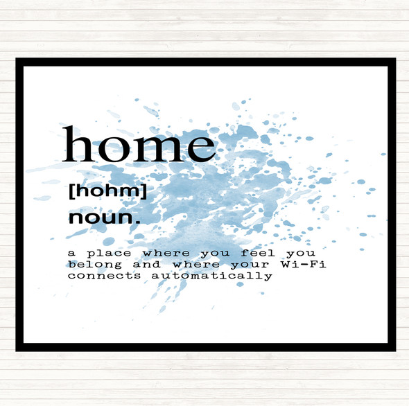 Blue White Word Definition Home Inspirational Quote Dinner Table Placemat