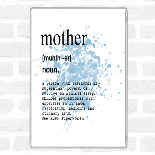 Blue White Word Definition Mother Inspirational Quote Jumbo Fridge Magnet