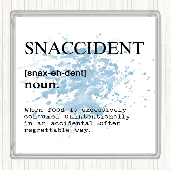 Blue White Word Definition Snaccident Inspirational Quote Drinks Mat Coaster