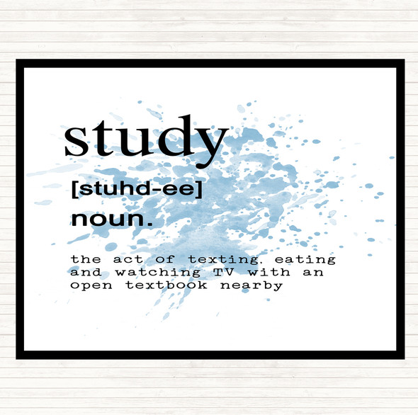 Blue White Word Definition Study Inspirational Quote Mouse Mat Pad