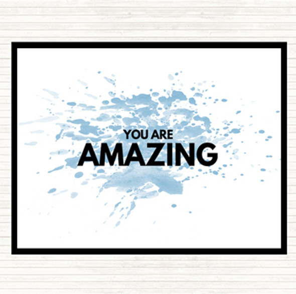 Blue White You Are Amazing Inspirational Quote Dinner Table Placemat