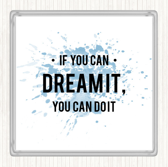 Blue White You Can Do It Inspirational Quote Drinks Mat Coaster