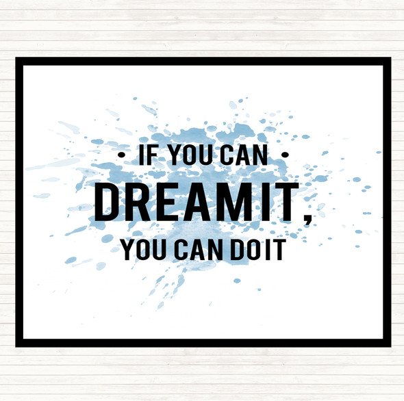 Blue White You Can Do It Inspirational Quote Mouse Mat Pad