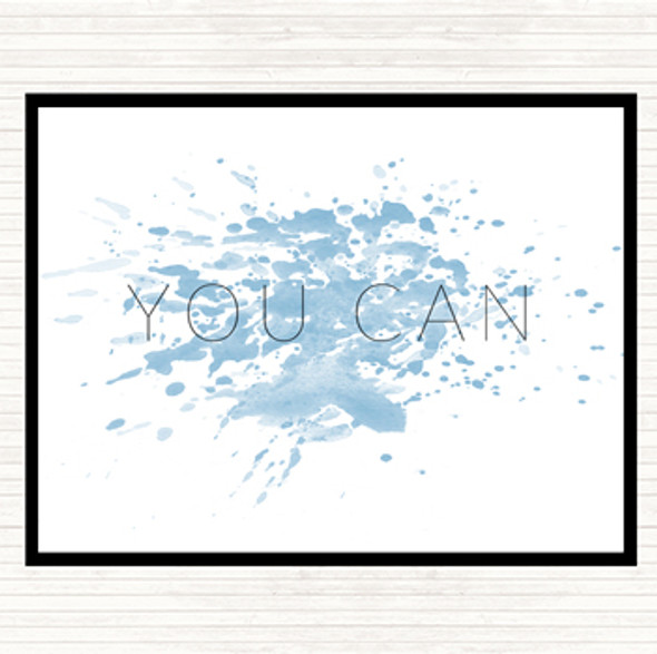 Blue White You Can Inspirational Quote Mouse Mat Pad