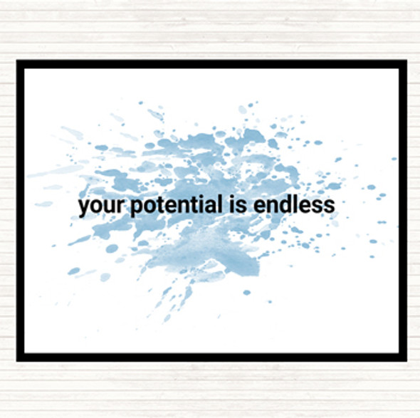 Blue White Your Potential Is Endless Inspirational Quote Dinner Table Placemat