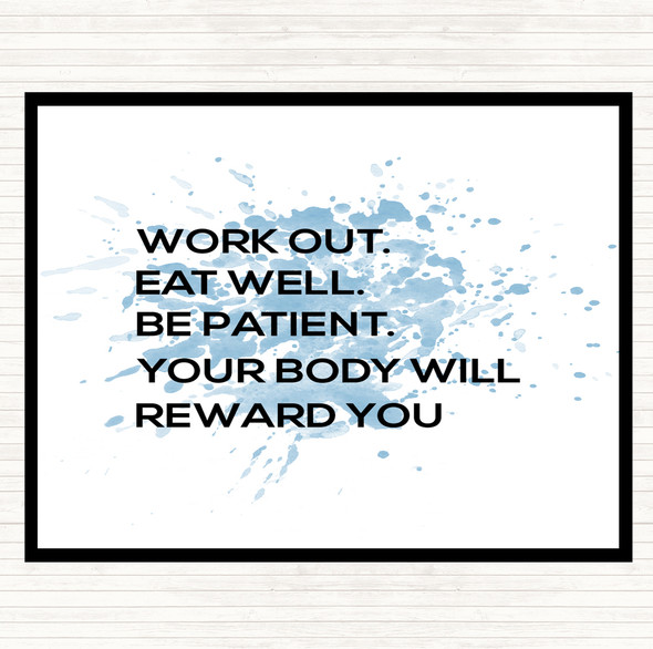 Blue White Body Will Reward You Inspirational Quote Mouse Mat Pad