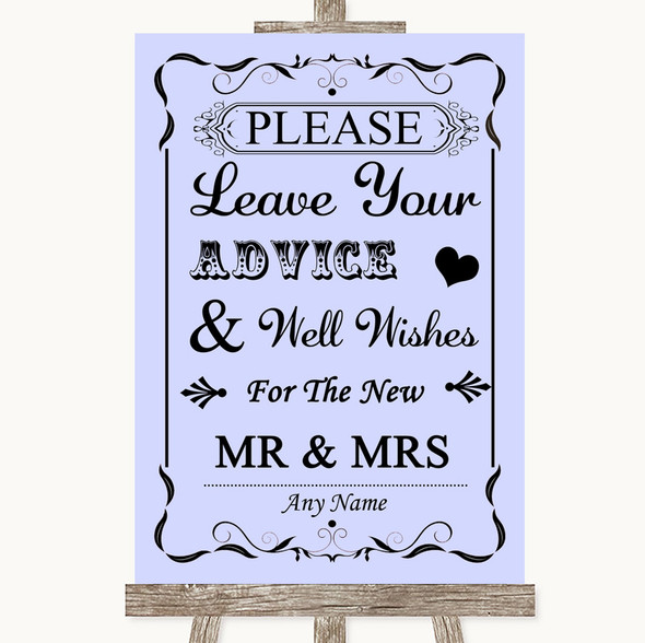 Lilac Guestbook Advice & Wishes Mr & Mrs Personalised Wedding Sign