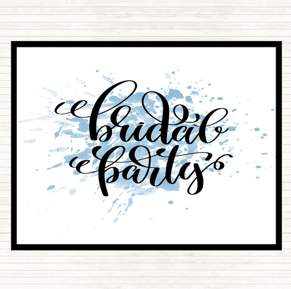 Blue White Bridal Party Inspirational Quote Mouse Mat Pad