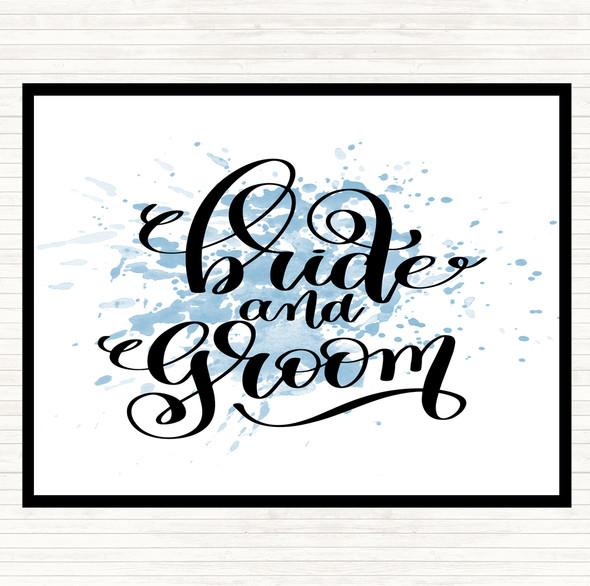 Blue White Bride & Groom Inspirational Quote Dinner Table Placemat