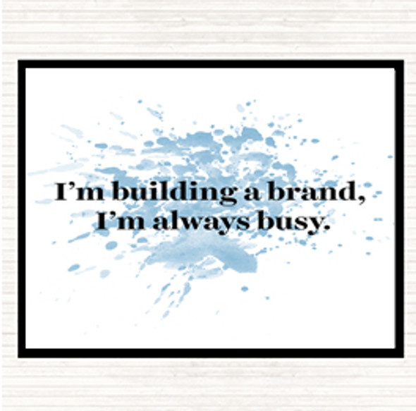 Blue White Building A Brand Inspirational Quote Mouse Mat Pad