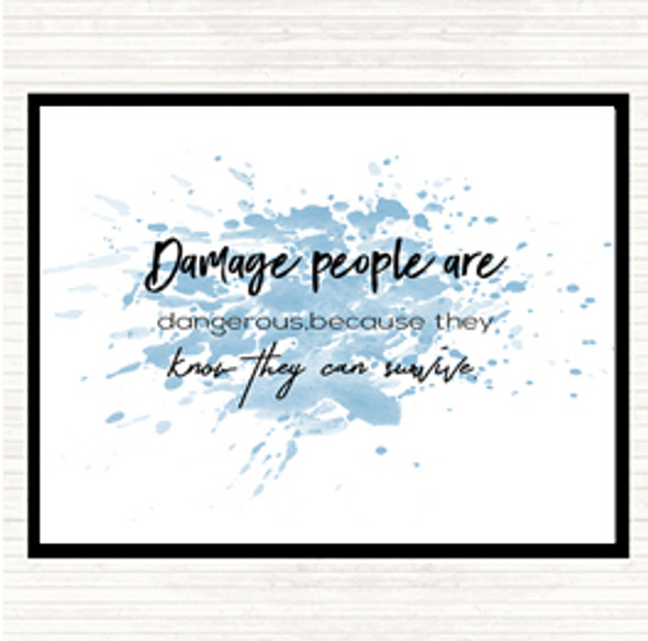 Blue White Can Survive Inspirational Quote Dinner Table Placemat