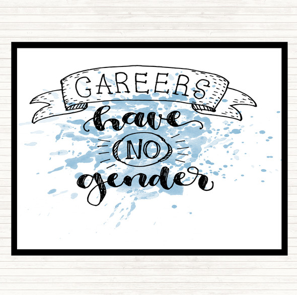 Blue White Careers No Gender Inspirational Quote Dinner Table Placemat