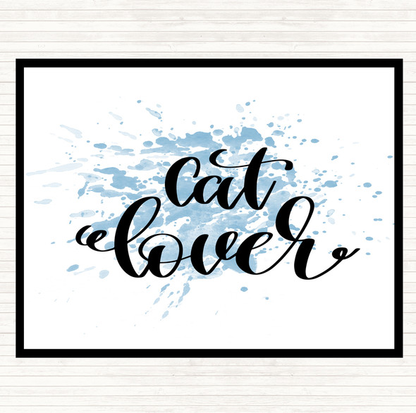 Blue White Cat Lover Inspirational Quote Dinner Table Placemat