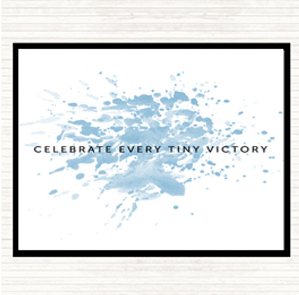 Blue White Celebrate Every Victory Inspirational Quote Dinner Table Placemat
