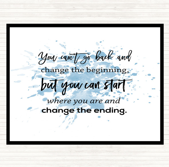 Blue White Change The Ending Inspirational Quote Mouse Mat Pad