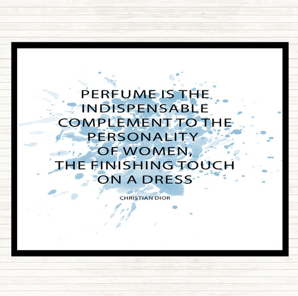 Blue White Christian Dior Perfume Inspirational Quote Mouse Mat Pad