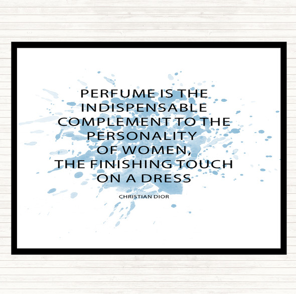 Blue White Christian Dior Perfume Inspirational Quote Dinner Table Placemat