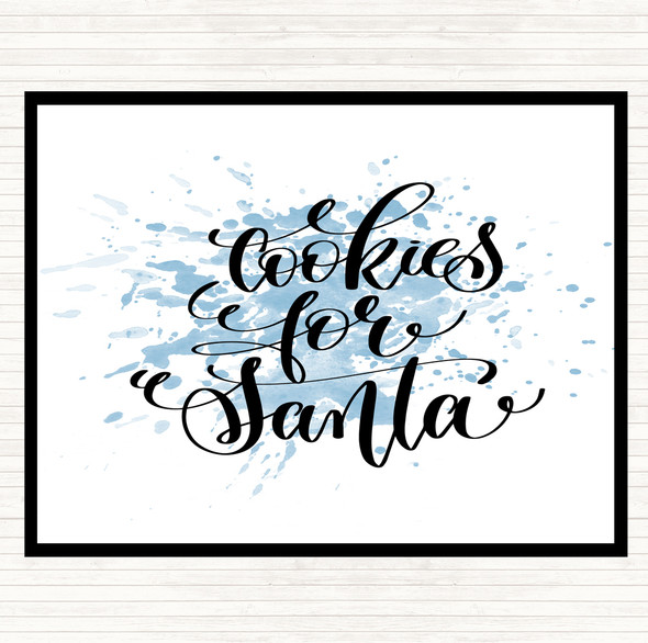 Blue White Christmas Cookies For Santa Inspirational Quote Mouse Mat Pad