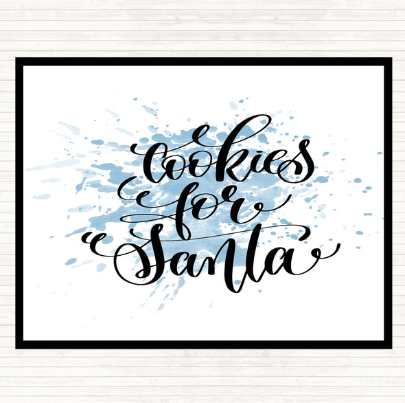 Blue White Christmas Cookies For Santa Inspirational Quote Dinner Table Placemat
